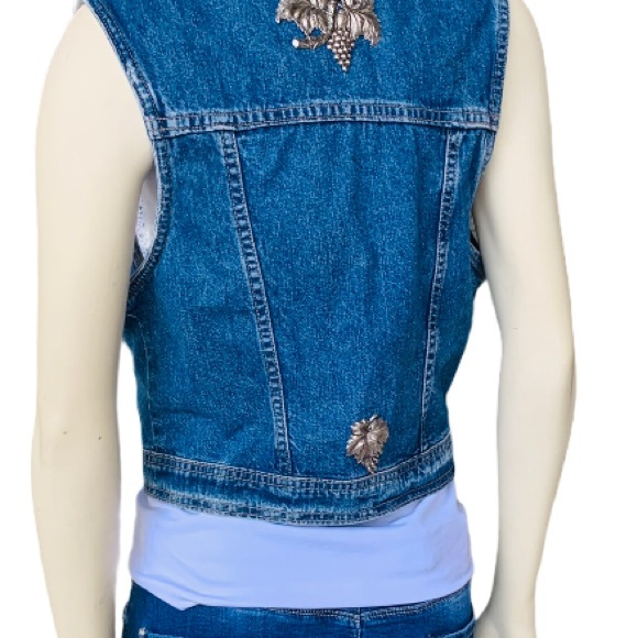 Jeans Jacket Diamond Duds Vintage Grapevine Custom Silver Hardware Denim Jacket - Picture 6 of 14